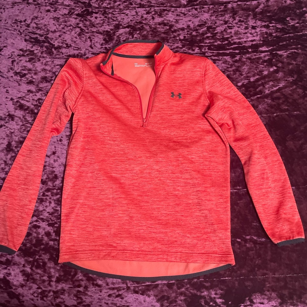 Under Armour Quarter Zip Men’s Athletic Pullover Color Red Size S